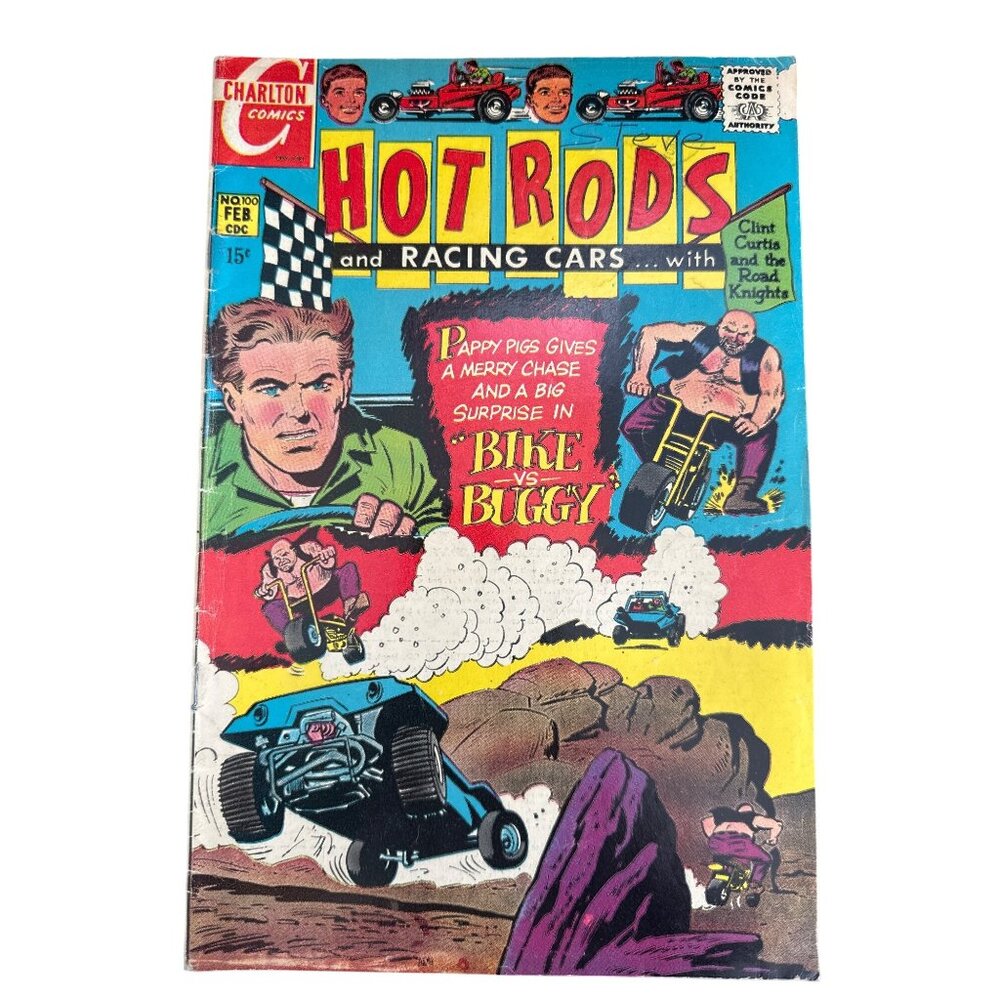 Charlton Comics Hot Rods & Racing Cars Comic #100 Feb 1970 Vintage Edition